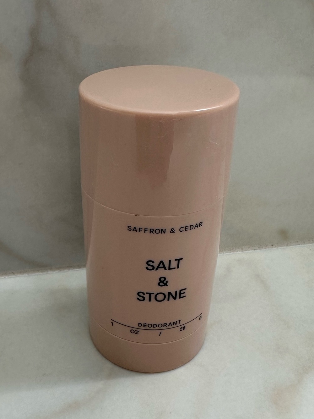 New. Salt & Stone. Saffron & Cedar Deodorant Stick. 1 oz